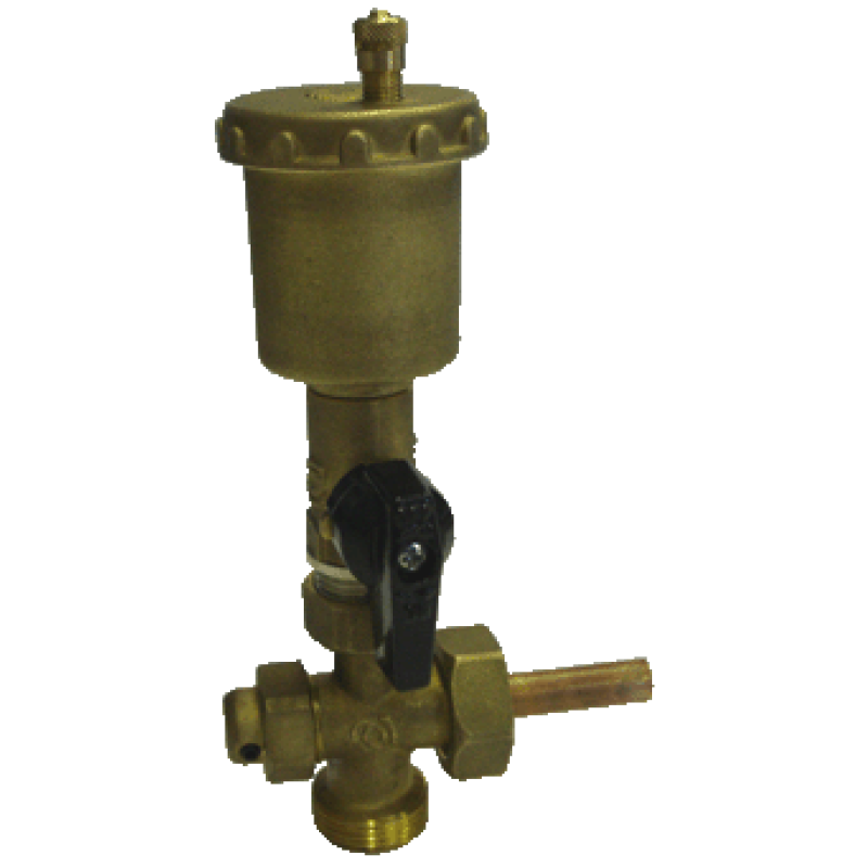 Kit de sortie capteur, avec doigt de gant pour sonde et système de purge automatique avec vanne d arrêt