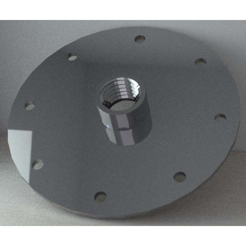 Bride inox 180mm avec filetage 1½