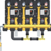Groupe de 3 HeatBloC K35 avec collecteur modulaire - DN 25, avec servomoteurs (pilotage automatique de chaque circuit)