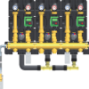 Groupe de 3 HeatBloC K35 avec collecteur modulaire - DN 25, avec servomoteurs (pilotage automatique de chaque circuit)