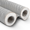 Système de tuyau double pour pompe à chaleur monobloc air/eau en inox annelé DN25, pré-isolé avec 13mm d'Aerogel avec enveloppe de protection