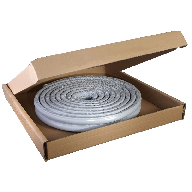 Système de tuyau double pour pompe à chaleur monobloc air/eau en inox annelé DN25, pré-isolé avec 13mm d'Aerogel avec enveloppe de protection
