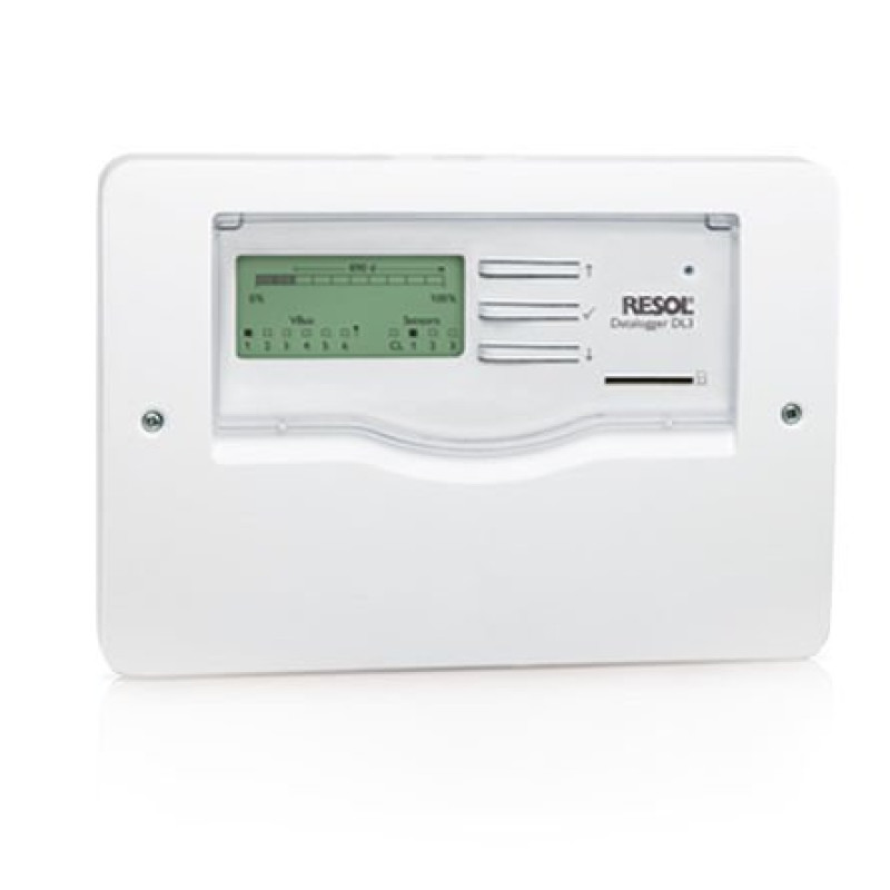 Datalogger DL3 Datalogger, logiciel RESOL ServiceCenter inclus; livré avec adaptateur secteur, VBus® et carte mémoire SD
