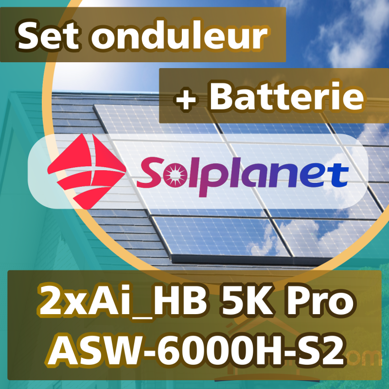 Set Batterie Solplanet 2x Ai-LB 5K Pro 10,24kWh avec onduleur Solplanet ASW-6000H-S2 6kVA