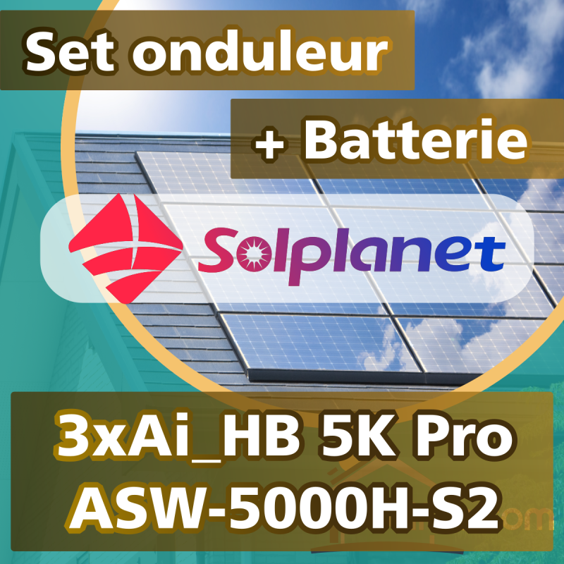 Set Batterie Solplanet 3x Ai-LB 5K Pro 15,36kWh avec onduleur Solplanet ASW-5000H-S2 5kVA