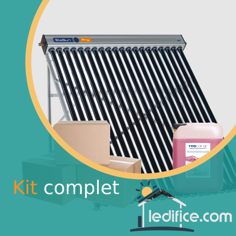 Pack complet avec 5 collecteurs 30 tubes EtaSunPro VRK30 , soit 22,85 m²