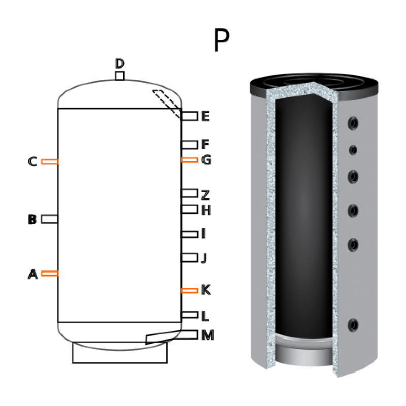 Ballon tampon TWL P800, 800 Litres