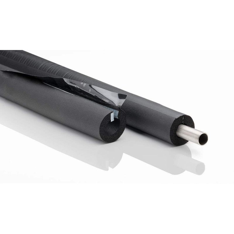                     INSUL-TUBE® XT/L 09 mm, manchon d'isolation thermique souple en mousse à cellules fermées à base de caoutchouc fendu avec adhésifs sur les chants et bande adhésive de recouvrement, pour tuyaux de chauffage et d'eau chaude sanitaire